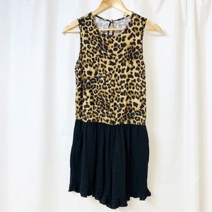 Black & Cheetah Romper Jumpsuit “Beeson River” Ash & Antler Medium
